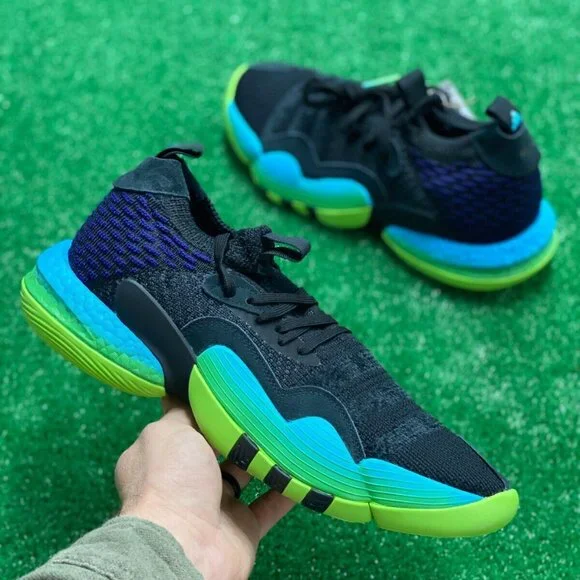 Adidas Trae Young 2 Mens Basketball Shoes Black Green H06473 NEW Multi Sz - Picture 1 of 7